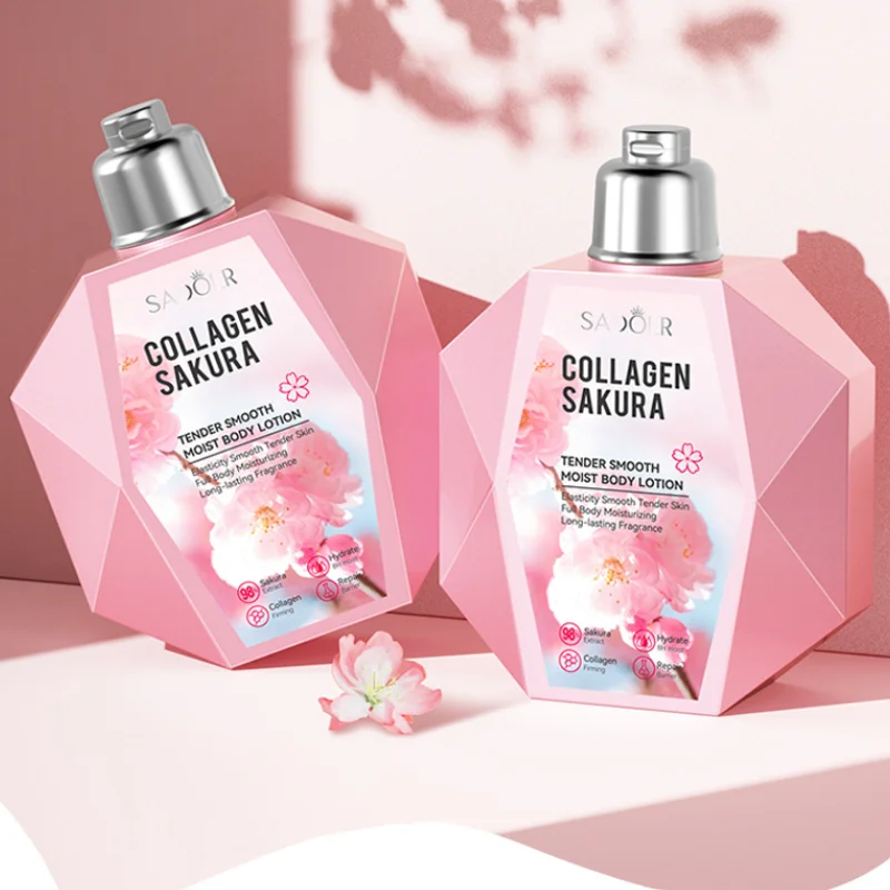 300ml Cherry Blossom Body Lotion Collagen Moisturizing and Nourishing Skin Lotion with Cherry Blossom Fragrance