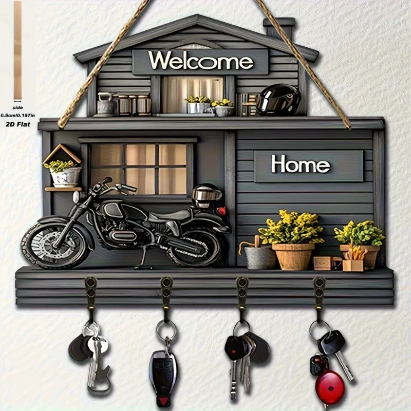 

Wooden retro home door pendant. Logo mini flower room porch decoration multi-functional hanging