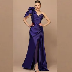 Customized s Handmade Flower Beading Homecoming Sheath One-shoulder Bespoke Occasion Gown Long Dresses