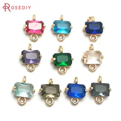 10PCS 18K Gold Color 2 Holes Rectangle Connect Charms Pendants High Quality Earrings Diy Accessories Rosediy official-website