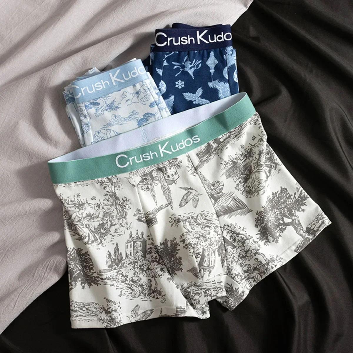 1Pcs Men's European And American Size Printed Fashionable Underwear Comfortable Plus Size Boxer Shorts Casual Sports Shorts view 4