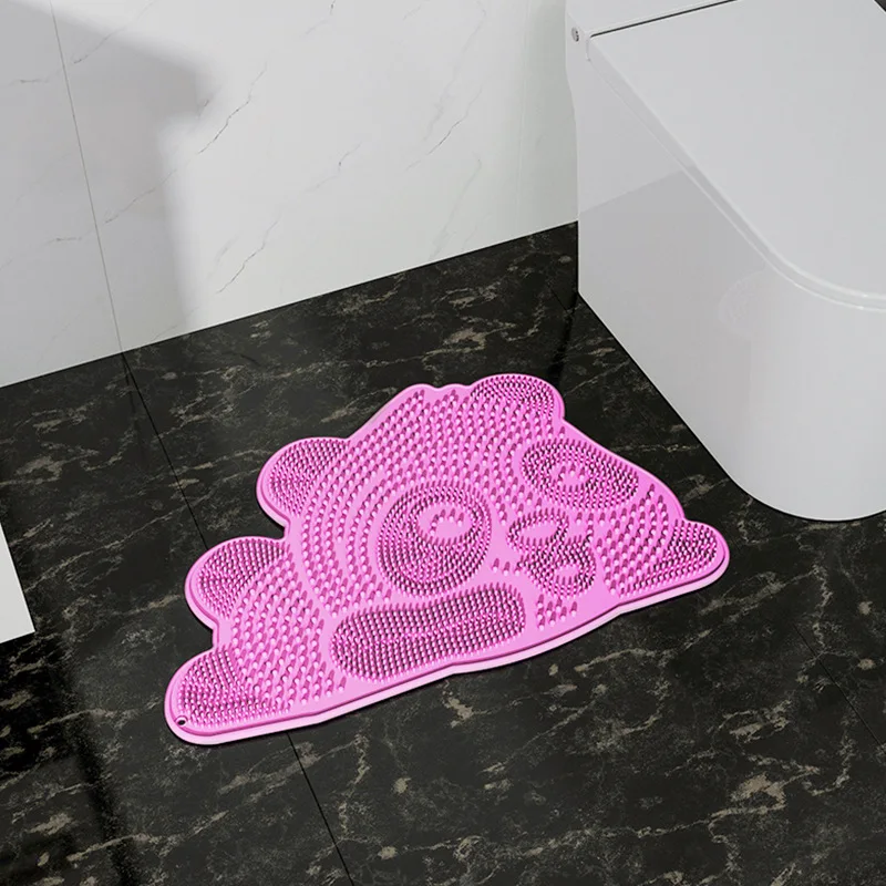 Panda Silicone Massage Mat Bathroom Bath Suction Cup Non-slip Mat Rubbing Back Scrub Bath Artifact Bathroom Floor Mats Body Wash