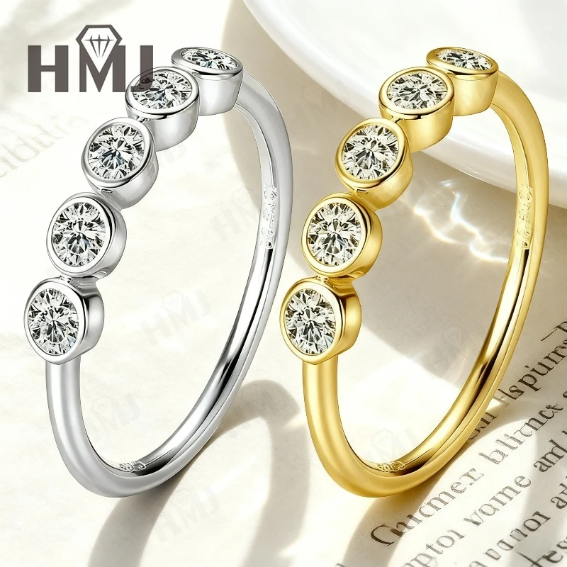 

Round Cut Moissanite Bubble Ring White Gold Yellow Gold Cluster Design Engagement Ring Modern Wedding Band Anniversary Gift