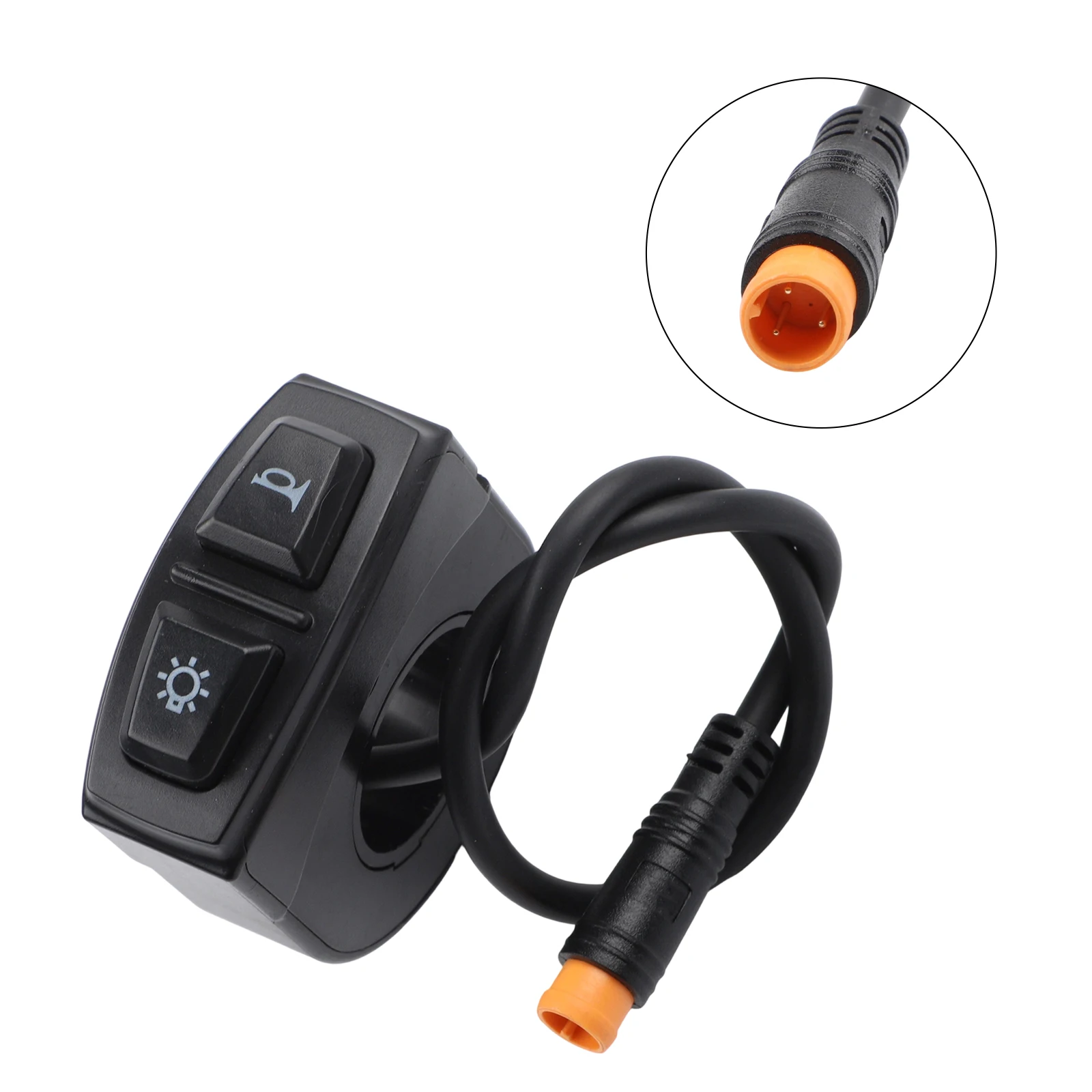 Electric vehicle bike switch with 2in1 button for headlights and speaker control featuring waterproof 3pin design