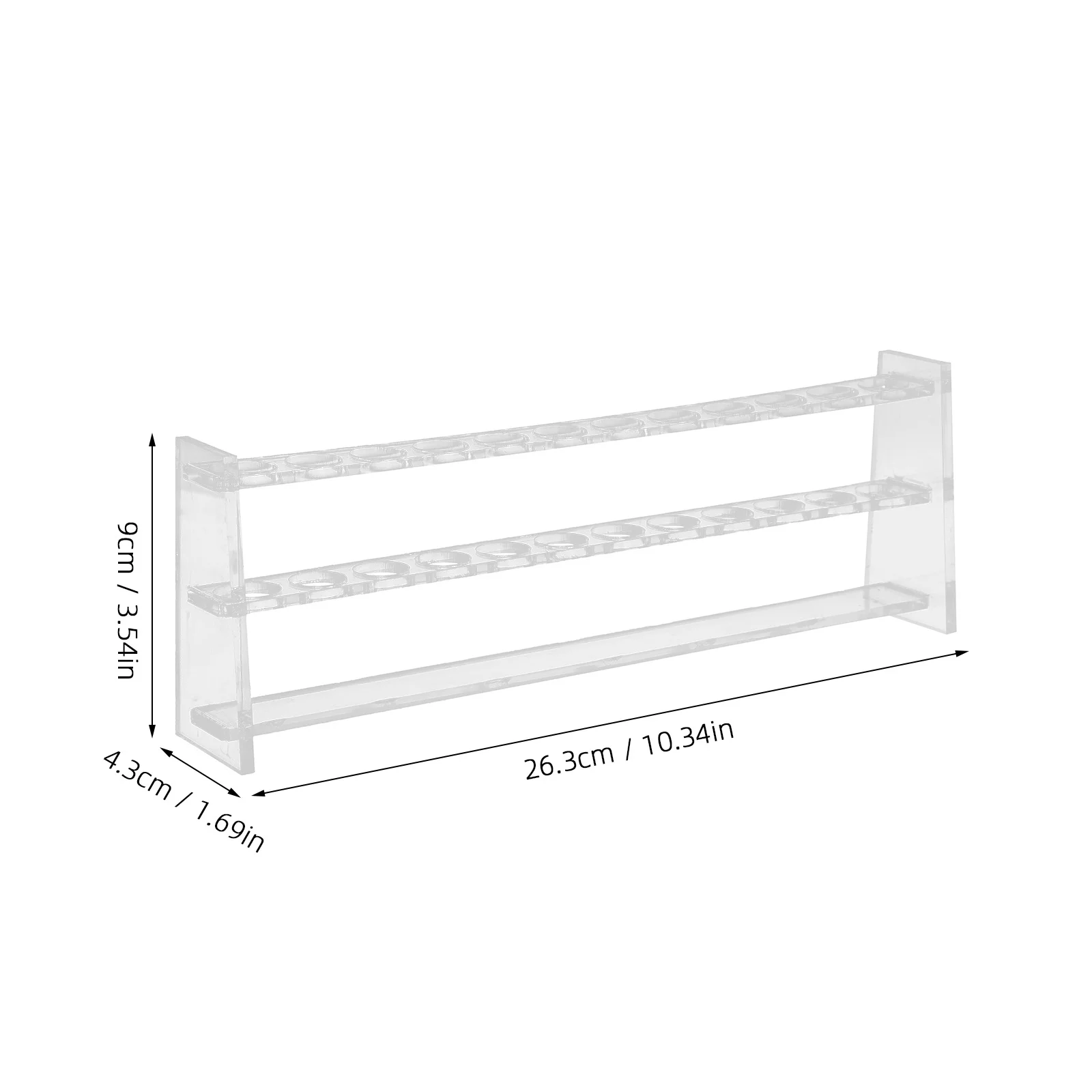 Rack de tubo de ensaio acrílico transparente, organizador de laboratório reutilizável, suporte de armazenamento de amostragem de centrífuga, experimento científico