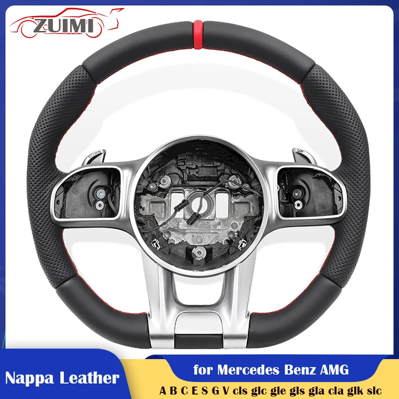 

Nappa Leather Car Steering Wheel for Mercedes Benz A C E CL GL C E CLS CLA A GLB GLA GLC W166 W205 W447 C63s C450 e53 E300d S56