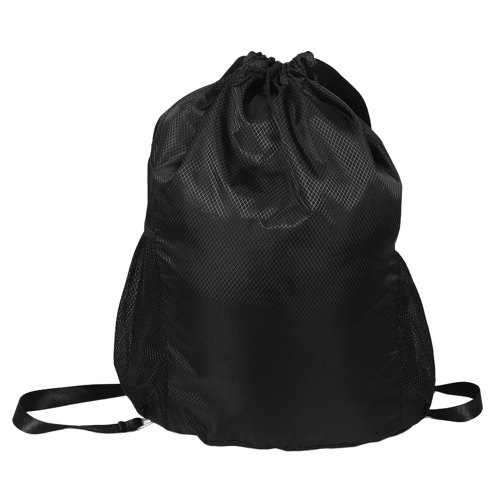 

Large Capacity Travel Fitness Drawstring Sport Backpack Black Size L Lightweight Oxford Cloth Gym Sack for Men Women Outdoor