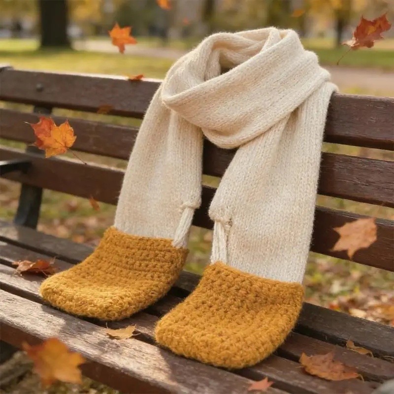 

31BB Стильный вязаный шарф с элегантным внешним видом для модных людей зимой