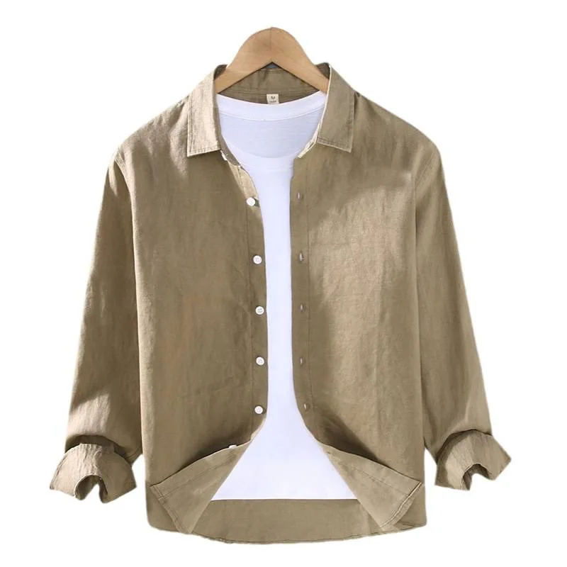 High Quality Men's Shirt Spring Summer Casual Lapel Shirt Loose Clothes