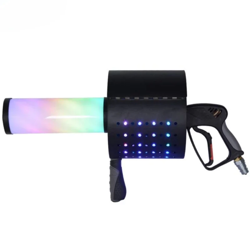 2024 Newest LED DJ Effects CO2 Confetti Gun Cannon Handheld Machine RGB Lights Manual Control Metal Material Stage Wedding Party