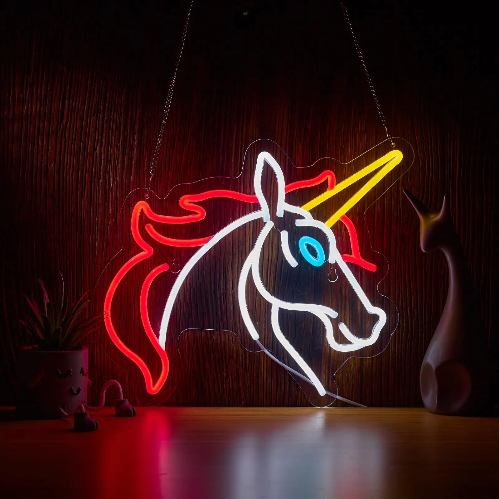 Unicorn Neon Sign for Wall Décor with Dimmable Switch LED Grils Room Neon Signs Decor Light