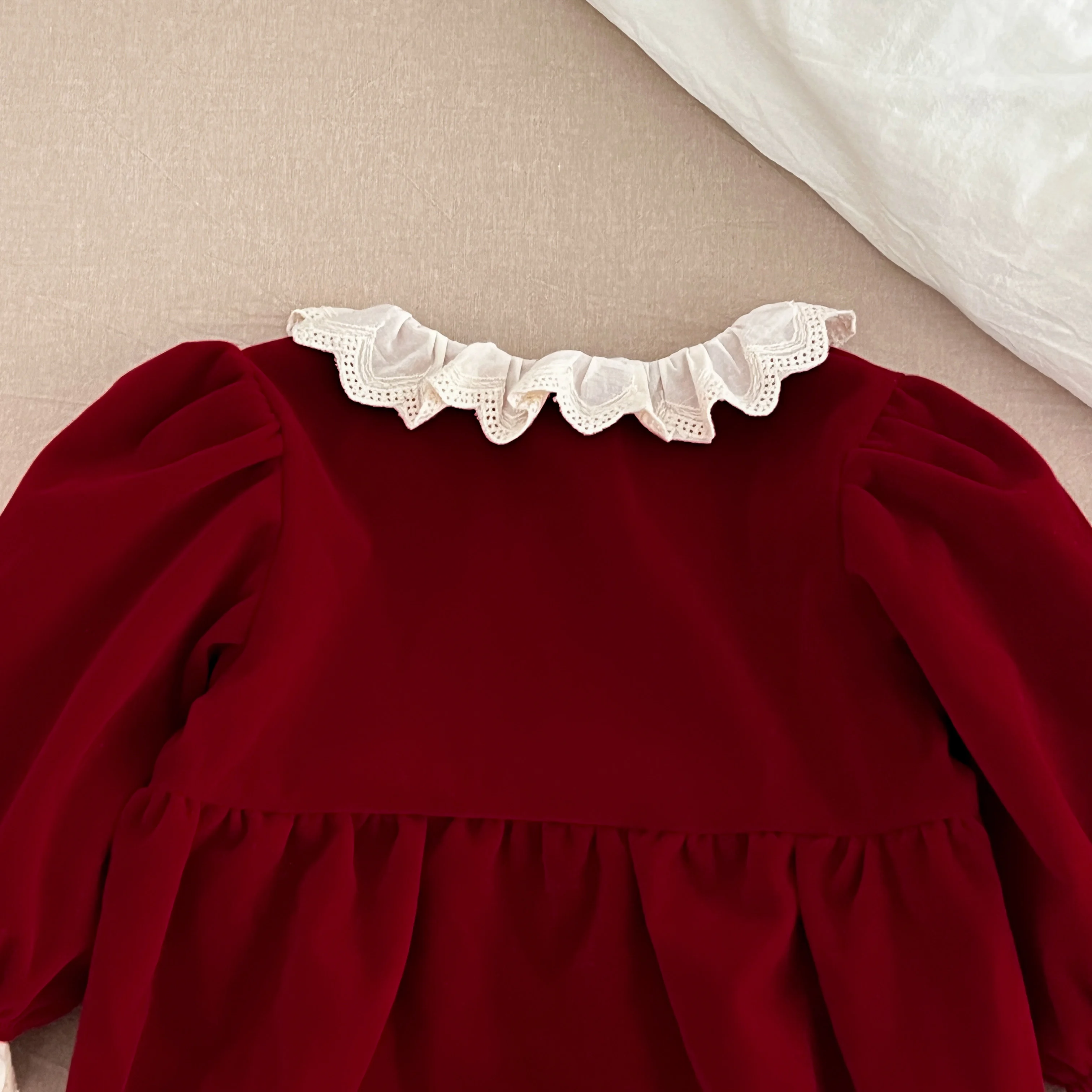 Weihnachten Party Kleid Baby Mädchen Bogen Prinzessin Rüschen Finish Kleid Mode Weihnachten Urlaub Herbst Winter Tragen Kinder Mädchen Kleid – Detail 32