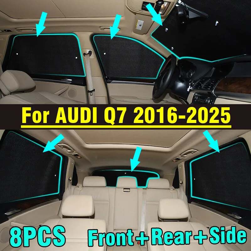 

8X Front Side Rear Window Windshield Privacy Sunshade For AUDI Q7 2016-2025