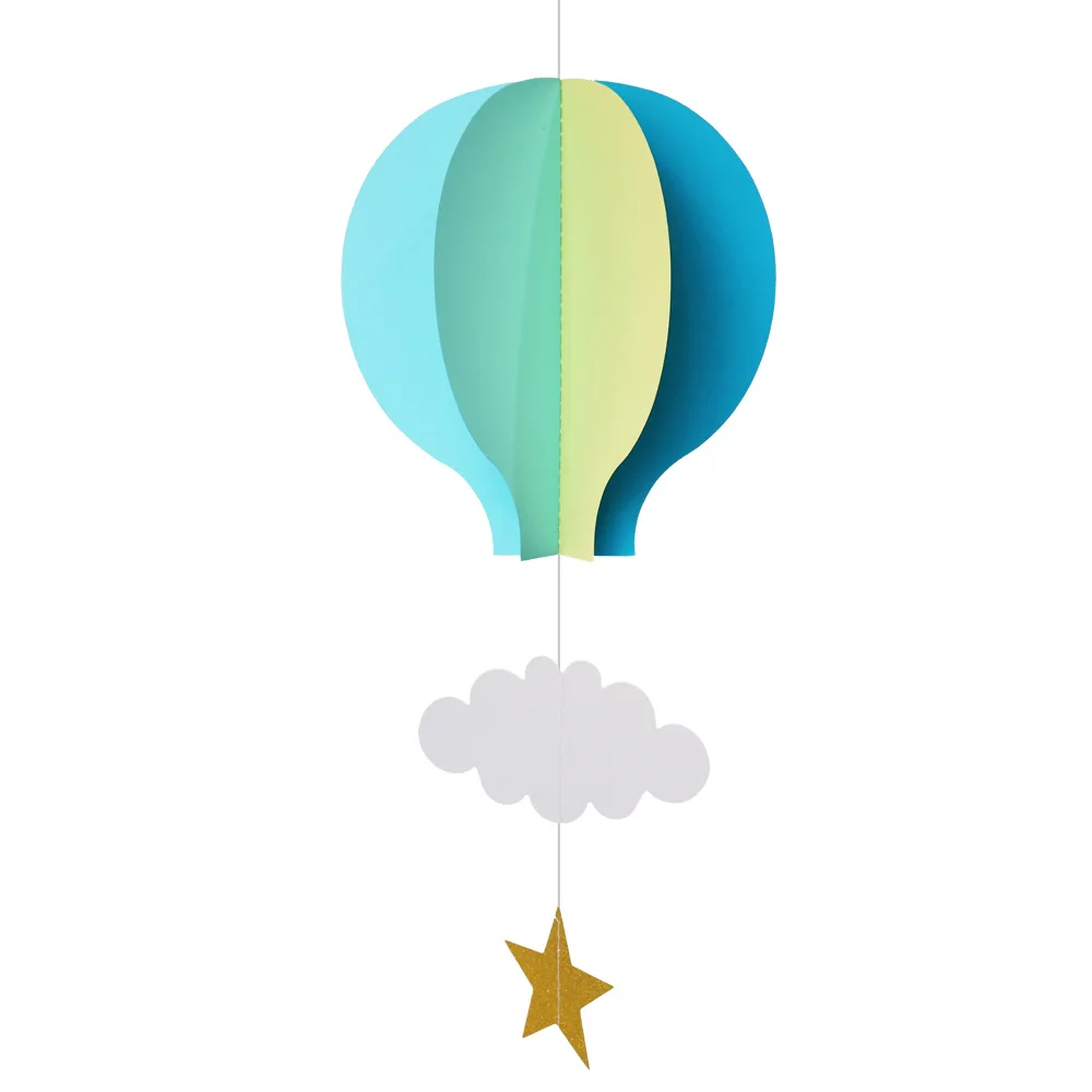 حفل زفاف عيد ميلاد الديكور 3D شنقا منطاد الهواء الساخن سحابة قلادة الديكور #5