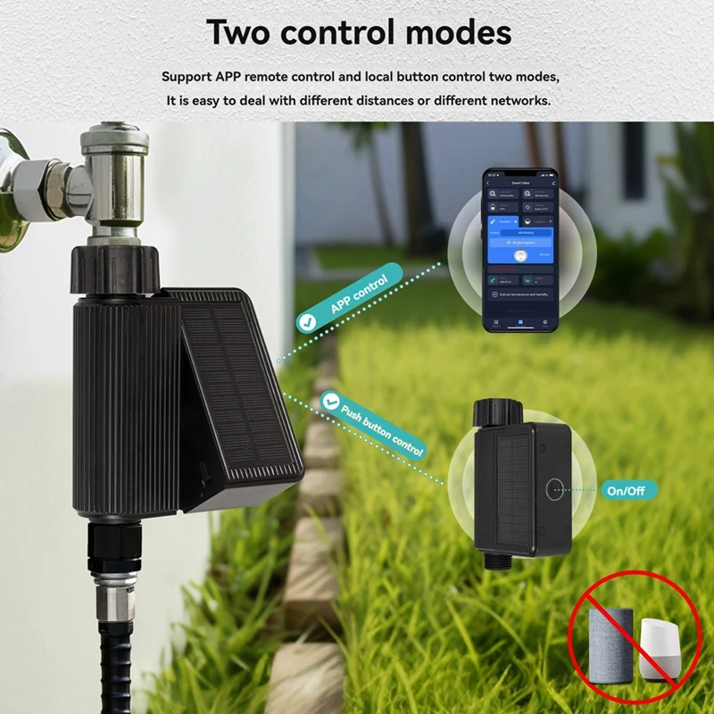 A23F-Tuya Solar Water Timed Irrigation Water Valve IP65 Waterproof Includes Soil Temperature And Humidity