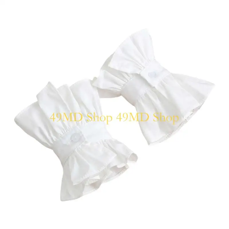 49MD 2PCS الأكمام الدانتيل التطريز لوليتاس أكمام وهمية ملحق أنيقة أنيقة أنيقة
