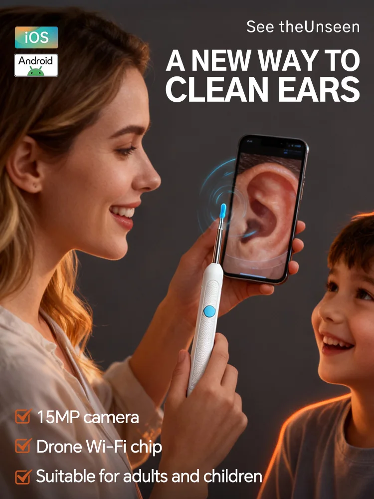 Wireless Visual Ear Cleaner HD Camera LED Light Rechargeable Ear Wax Removal Tool for All Ages - view 2