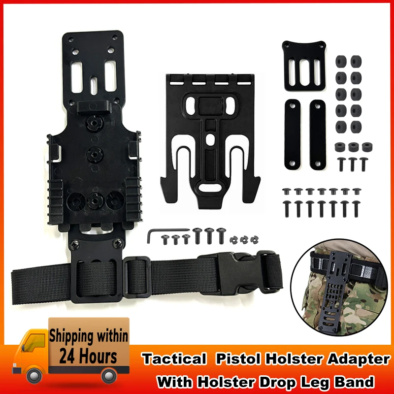 NIEUWE Tactische Metalen Modulaire Pistool Holster Adapter Met QLS Platform Holster Drop Leg Band Jacht Airsoft Quick Pull Draw