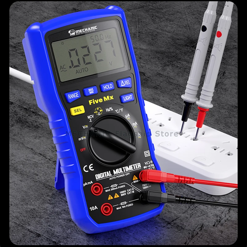 MECHANIC Five Mx Digital Multimeter Four-bit Semi NCV Measurement Temperature Detection High-precision Anti Burn True RMS Tester