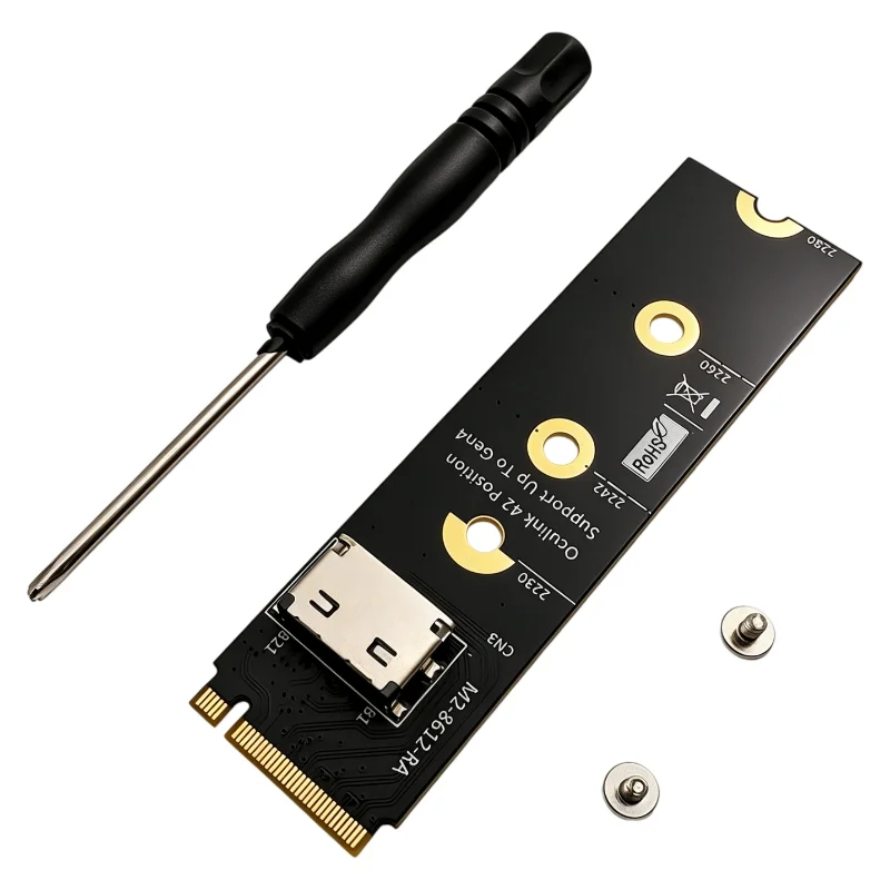 M.2 M-Key 2230 2242 2260 2280 to SFF-8612 OCuLink Adapter Riser Horizontal PCI-E Gen4 X4 For eGPU External Graphics Card U.2 SSD
