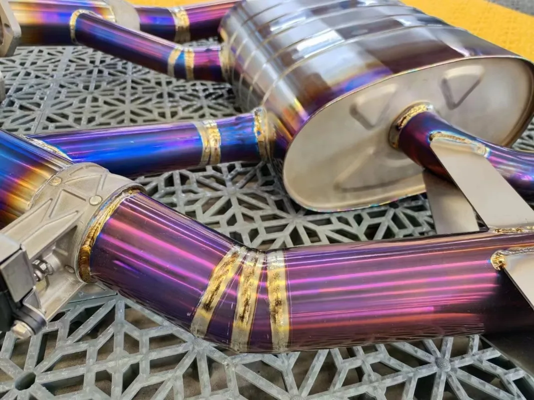 Purple Burnt Performance Titanium Exhaust System Valves Muffler for G80 M3 G82 M4 S55 3.0T
