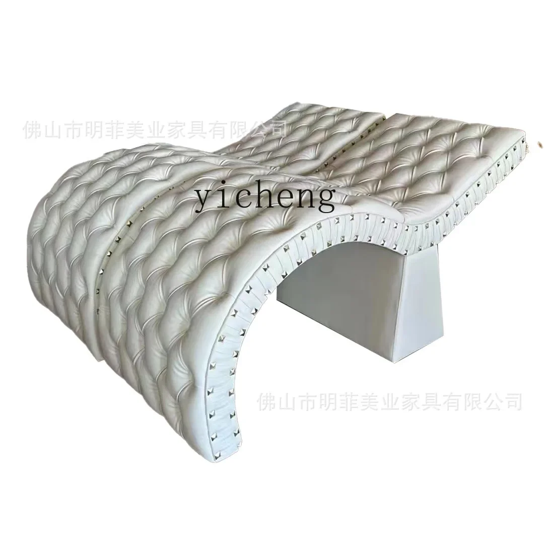 S-shaped beauty salon modern beauty bed body curve eyelash pattern embroidery body bed