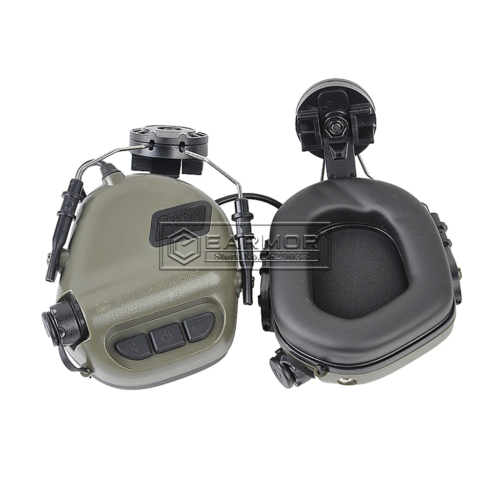 EARMOR M31H Tactical Headphone Noise Canceling Hearing Protection Softair Aviation Headset for FAST MT Helmets Adapter