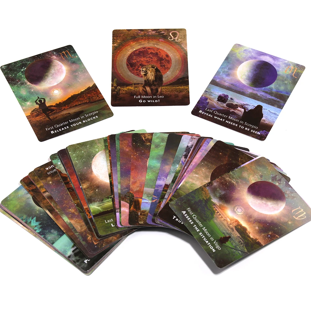 Moonology Oracle Card Mystic Divination Gameplay Karty wróżenia Manifestation Fate Tarot Deck Wersja angielska Gra planszowa