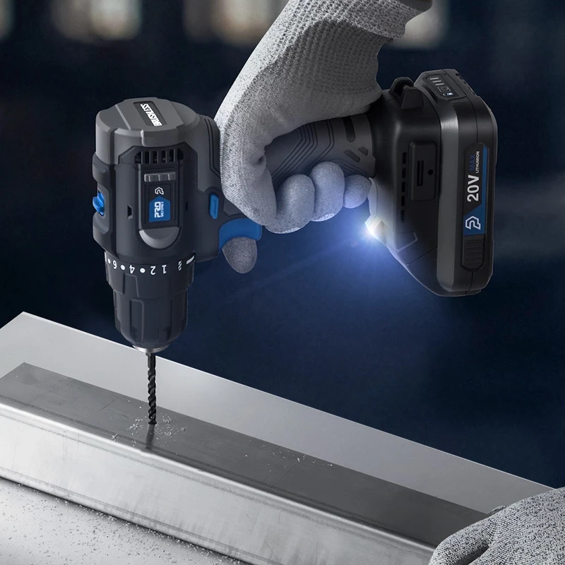 45NM فرش الحفر الكهربائية 20 فولت اللاسلكي الحفر أدوات بودرة كهربية صغيرة إصلاح مفك 5 قطعة بت بواسطة PROSTORMER