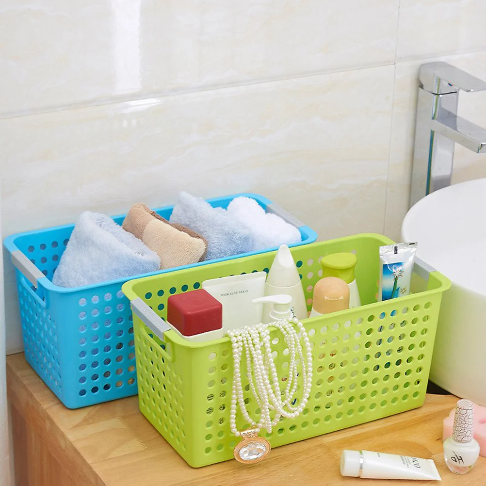 

Plastic Square Basket Red 30X20X15Cm Desktop Organizer Home Office Sundries Storage Box Pp Material Lightweight