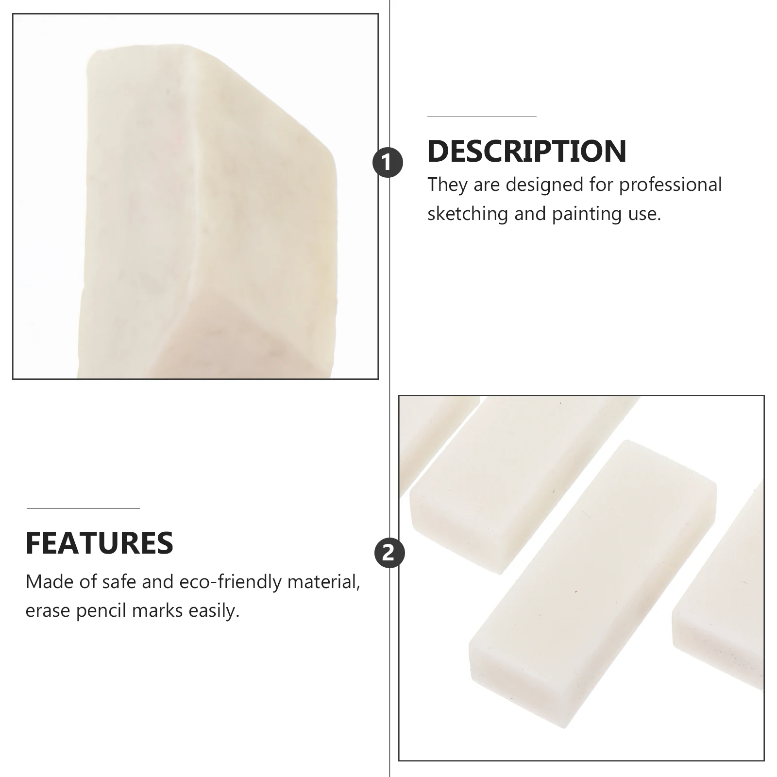 

6pcs High Gloss Erasers Eco-Friendly Drawing Painting Sketching Eraser For School Art Supplies Creative Design Safe
