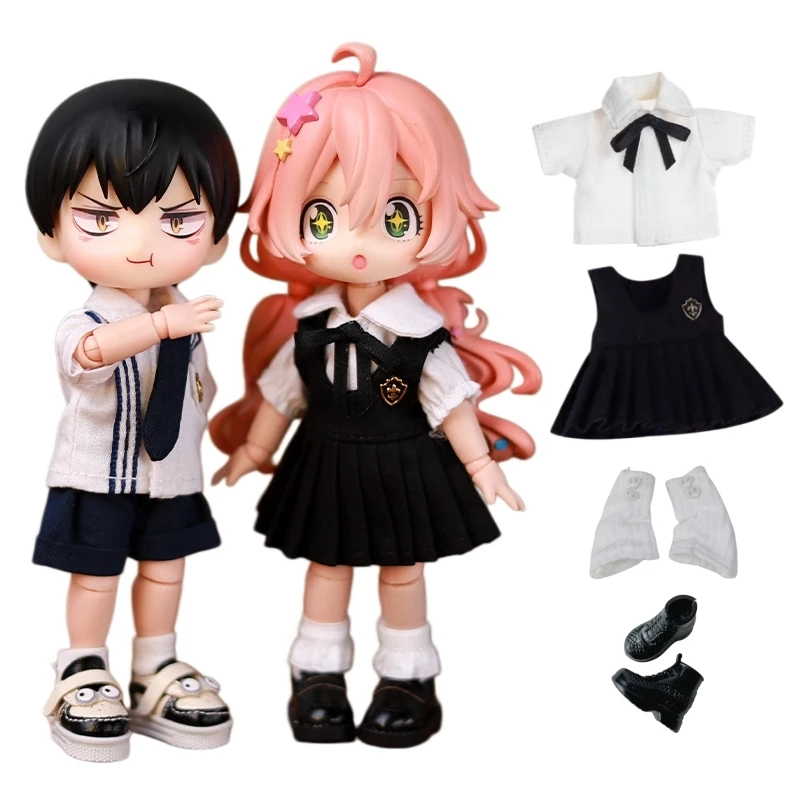 

Милый британский школьный костюм для куклы Obitsu 11, одежда для кукол OB11 Gsc 1/12 Bjd, наряд для куклы 16~17 см, идея подарка