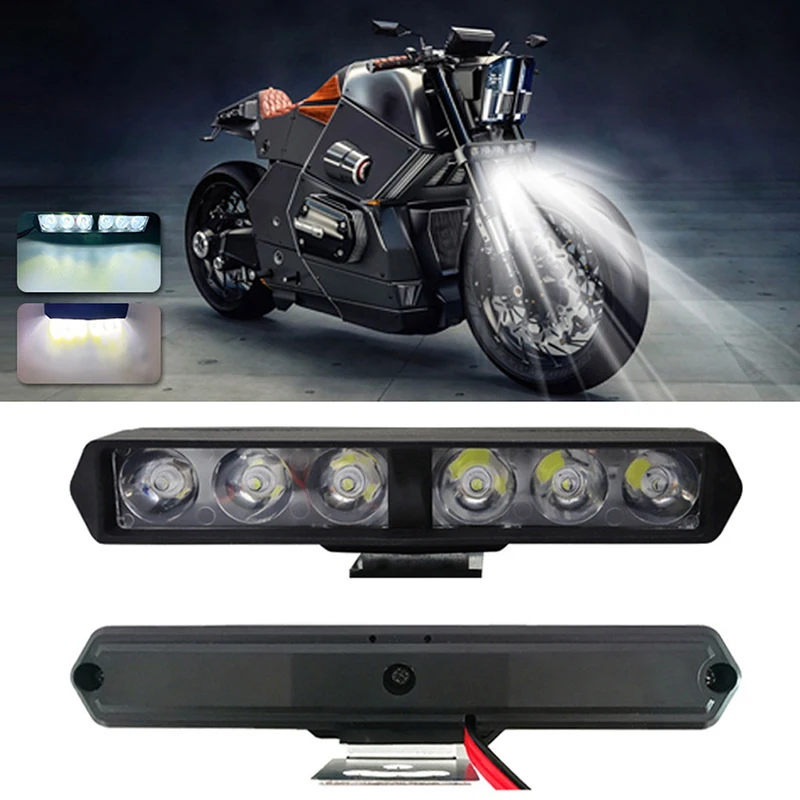 

6LED Motorcycle Headlight SpotLights Electric Vehicle Scooters Autocycle Modified Bulbs Flash