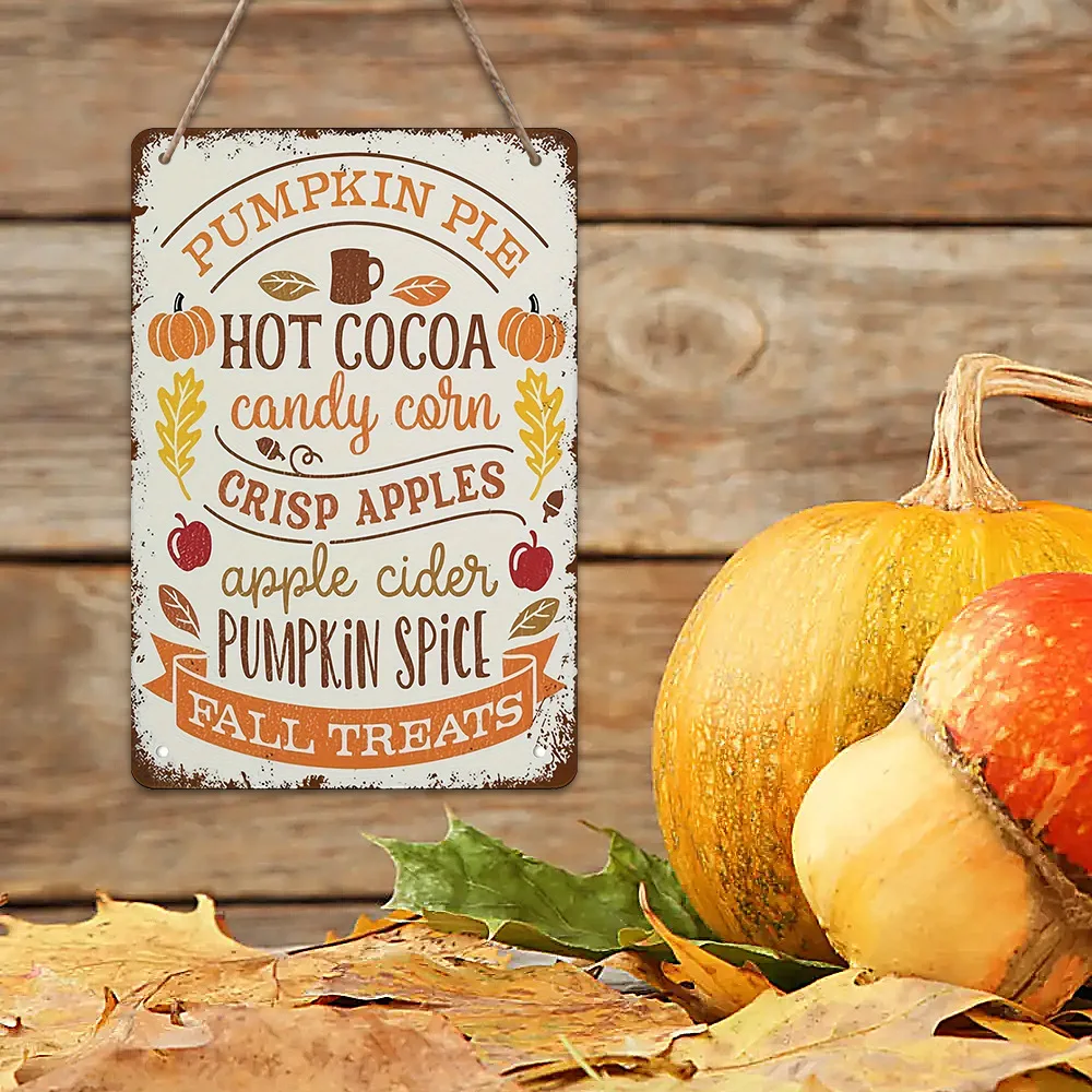 Vintage Fall Food Logos, Rustic Wall Hanging Decorations For Homes And Coffee Shops, And fall Pumpkin Spice And Cider Themes