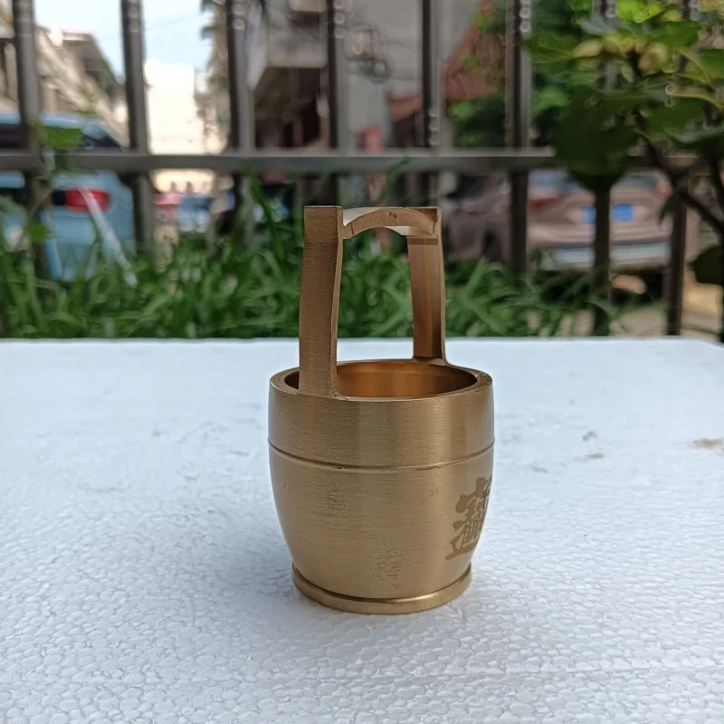 Pure Brass " of " Feng Shui, "Bucket of Gold" Treasure Ornament, Copper Craft