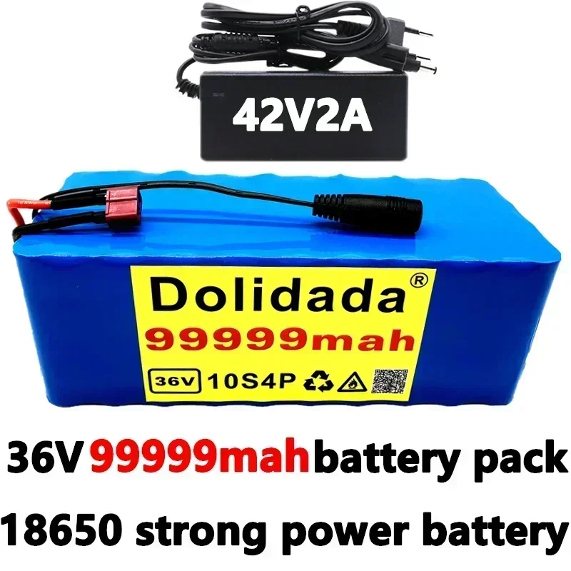 

NEW 36V Battery 10S4P 36V 99999Ah Battery 1000W High Power Battery 99999mAh Ebike Electric Bike Charger BMS + 42V2A Charger