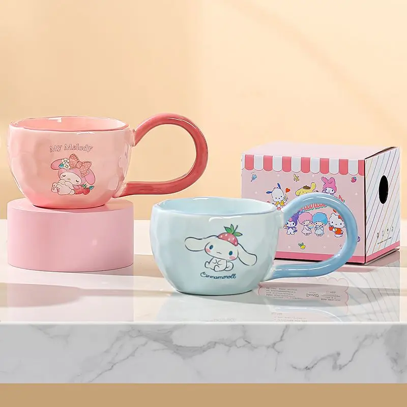 

My Melody Hello Kitty Ceramic Mug, Cute Cartoon Fairy Cup for Coffee Breakfast Milk, Fun Kawaii Drinkware Gift for Girls Women