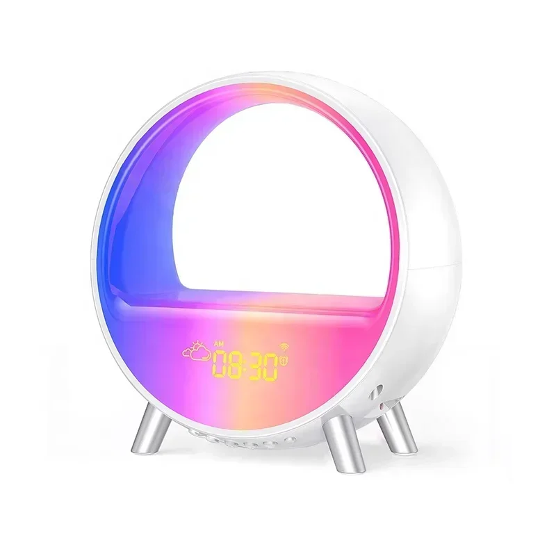 

Smart Atmosphere Clock LED Wake-up Alarm Clock Desktop Desk Lamp Bedside Night Light