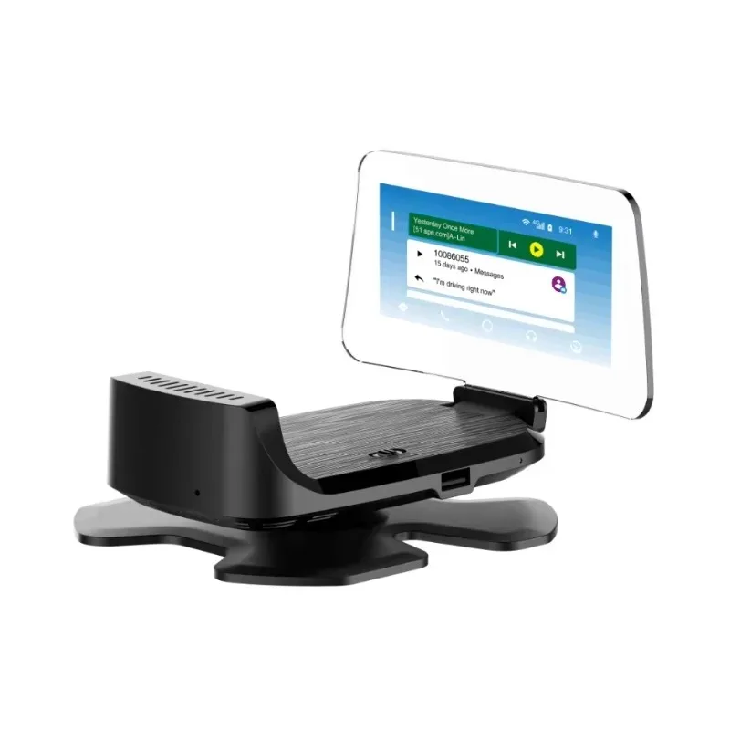Carro hud com carplay/google auto, projeção de velocidade em tempo real obd, display digital hd do painel, monitor head up montado em veículo