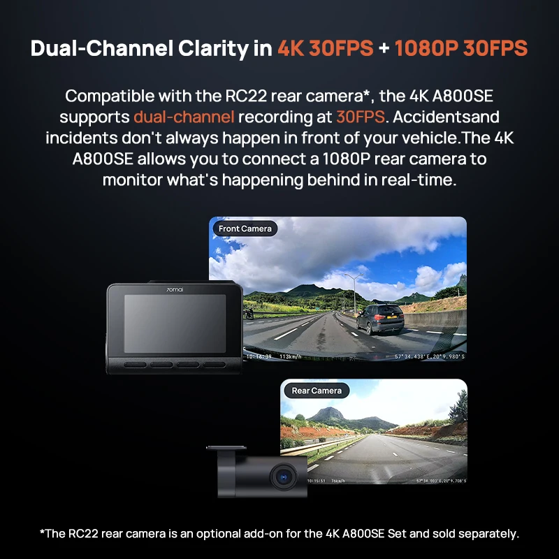 70mai 4K A800SE Car DVR Cost-effective with Super Night Vision