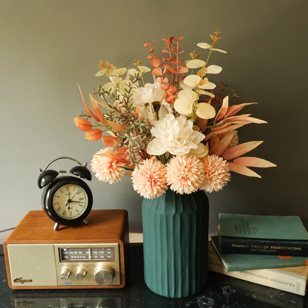 แชมเปญ Taraxacum ช่อดอกไม้สําหรับตกแต่งบ้าน,ดอกไม้ปลอม,ดอกไม้จําลองงานแต่งงาน,ขายส่ง,44 ซม