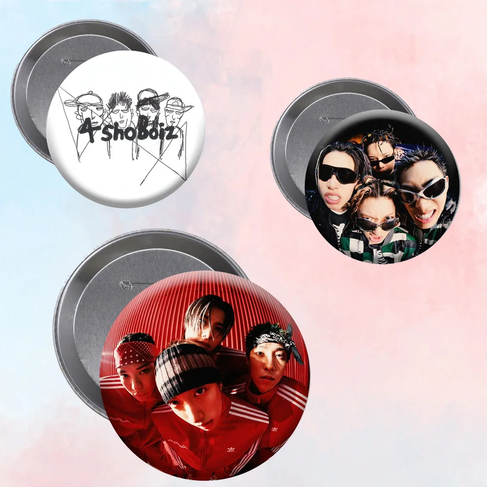 LNGSHOT Debut Album Shot Callers HD Printing Round Badge OHYUL RYUL WOOJIN LOUIS Tinplate Brooch Pins Bag Clothing Accessories