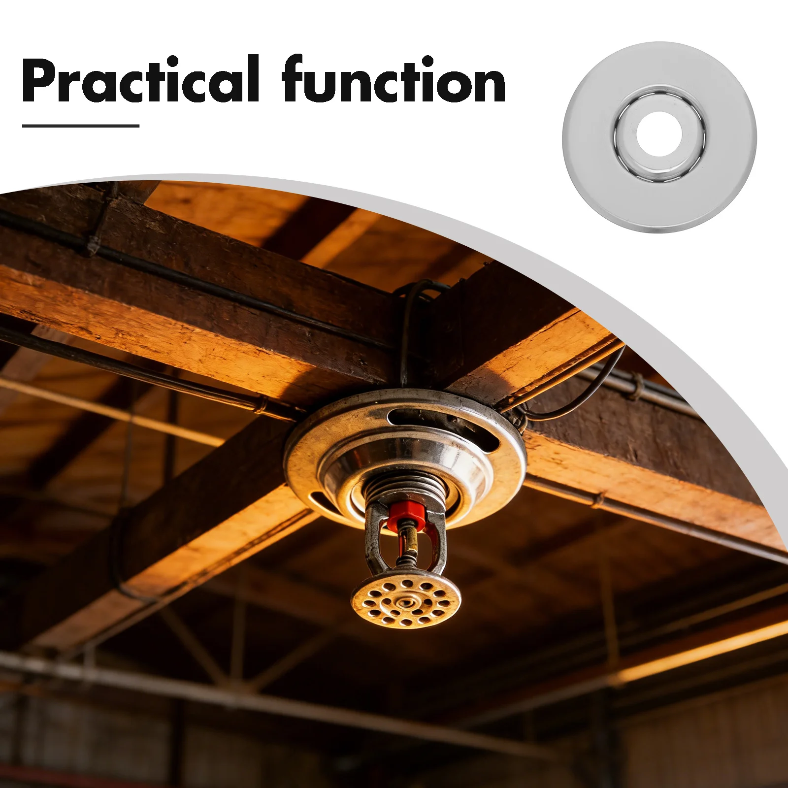 4Pcs Fire Sprinkler Escutcheon Silver High Temperature Resistant Recessed Cover Plate Skirt Trim for Residential Commercial