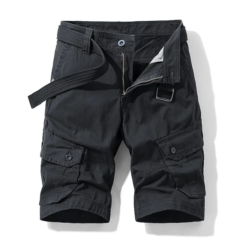 

Mens Multi-Pocket Cargo Shorts 2026 Fashion Summer Vintage Casual Work Cotton Pants with Belt Outdoor Durable Hiking Shorts Male