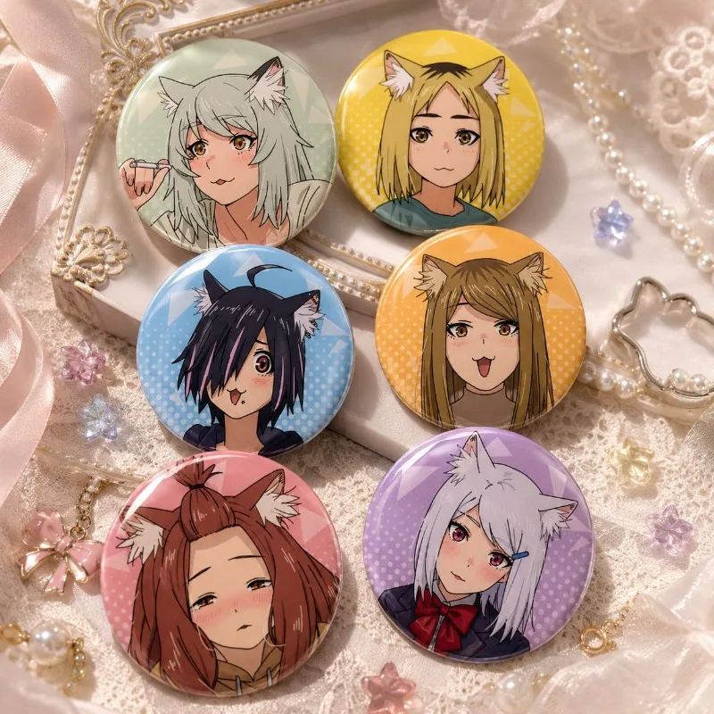 Yani Neko 58mm Badge Sato Yaniko Kansai‑neko Aru‑neko Hame‑neko Yaku Handmade Craft Accessory Stocking Stuffer Novelty Gift Pin