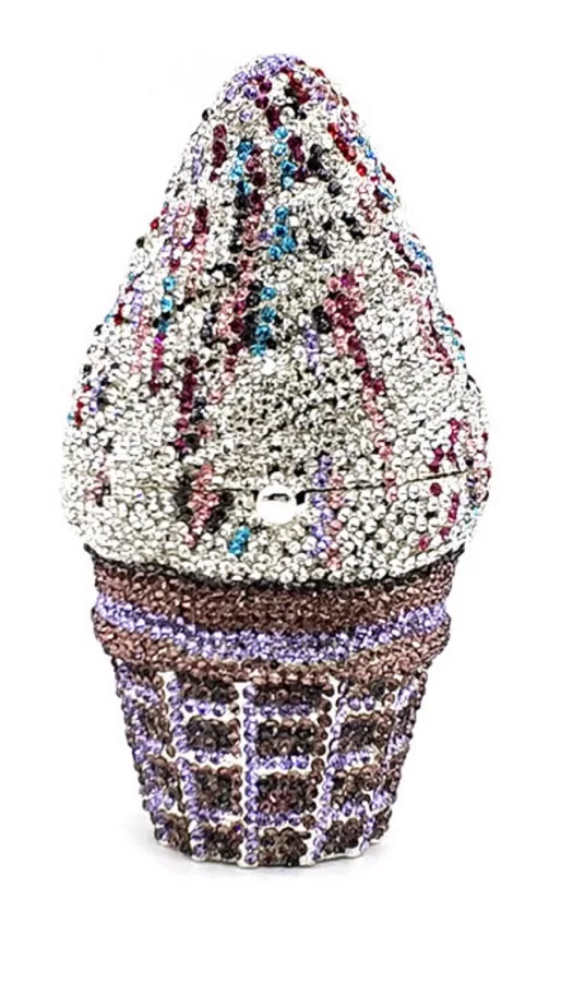 New Ice Cream Diamond Dinner Bag European and American Banquet Rhinestone Clutch Women's Bag Eskrim Krach