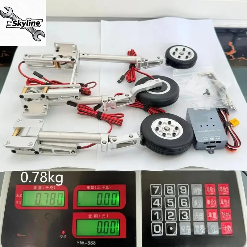 RC Airplane Models 7-10kg Turbine Plane Part Full Metal 12mm Landing Gear With Brake Wheel 2 in 1 ER-120 Controller