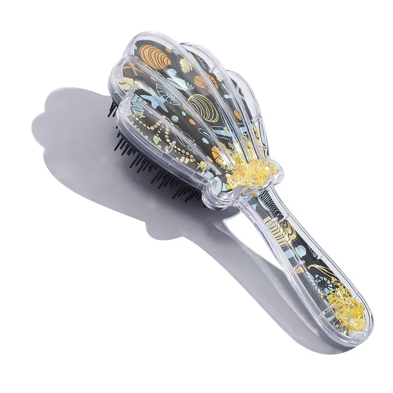 مشط تدليك مضاد للكهرباء الساكنة للأطفال، إكسسوارات للشعر، فرشاة بلاستيكية ساخنة لشعر الأميرة الكرتونية للأطفال البنات والأطفال