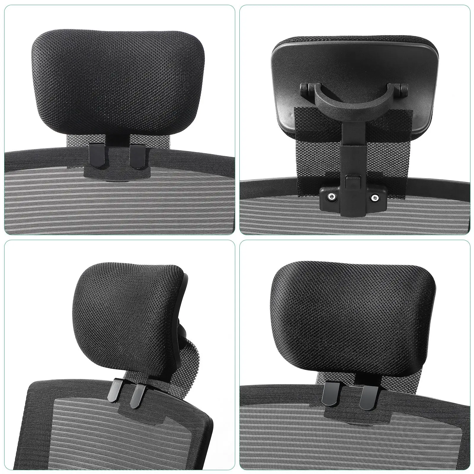 Reposacabezas de silla de oficina Compatible, accesorio de soporte para la cabeza, altura y ángulo ajustables, almohada para la cabeza para silla ejecutiva ergonómica