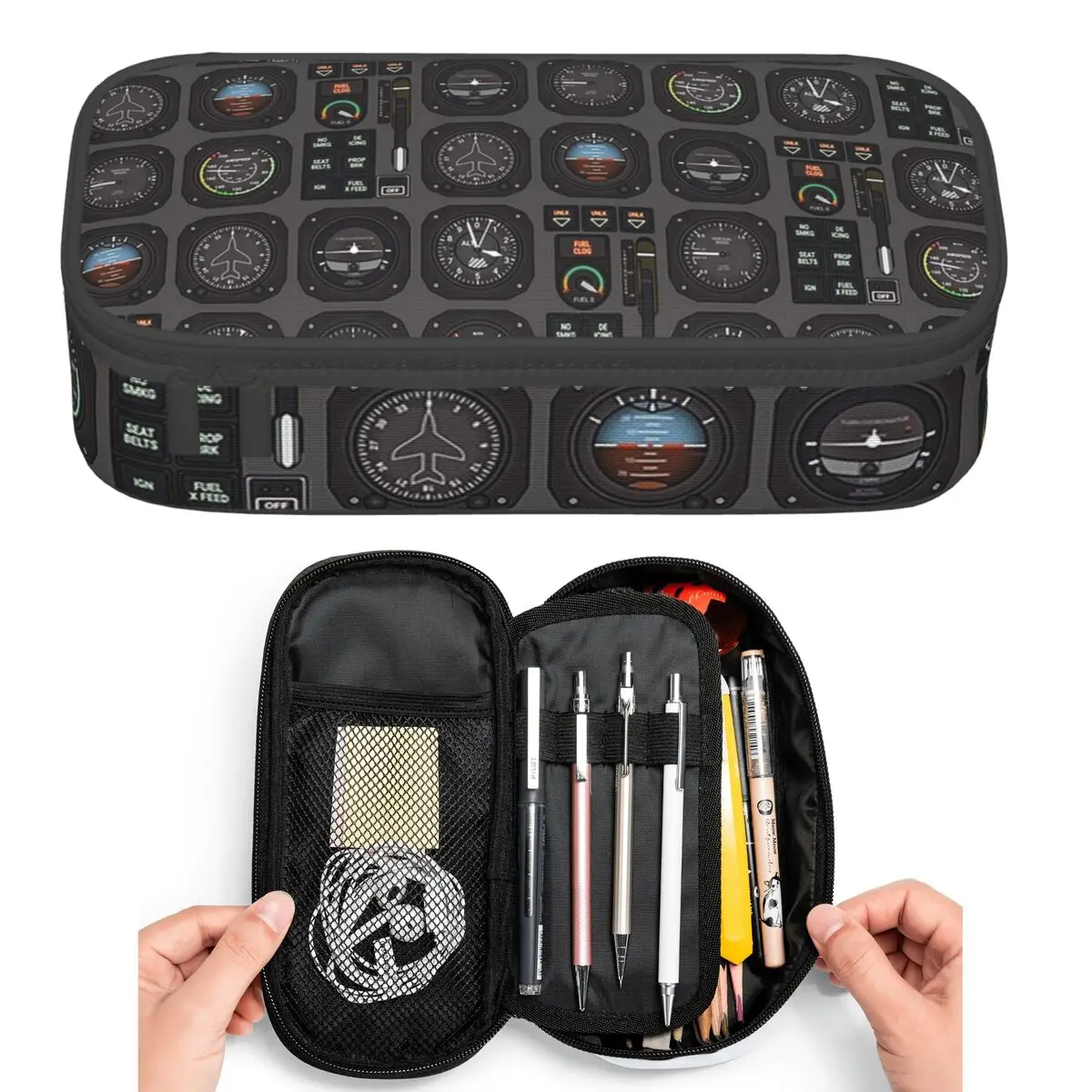 Pilot Flight Instruments Pencil Cases for Students Pen Box Pencil Bag Big Capacity Pencil Pouch Pen Holder
